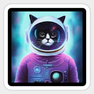 Space Cat Astronaut in Deep Space Sticker